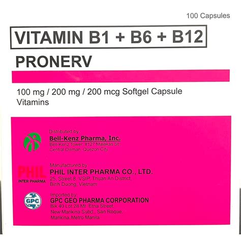 Pronerv vitamin B1 + B6 + B12 10's .